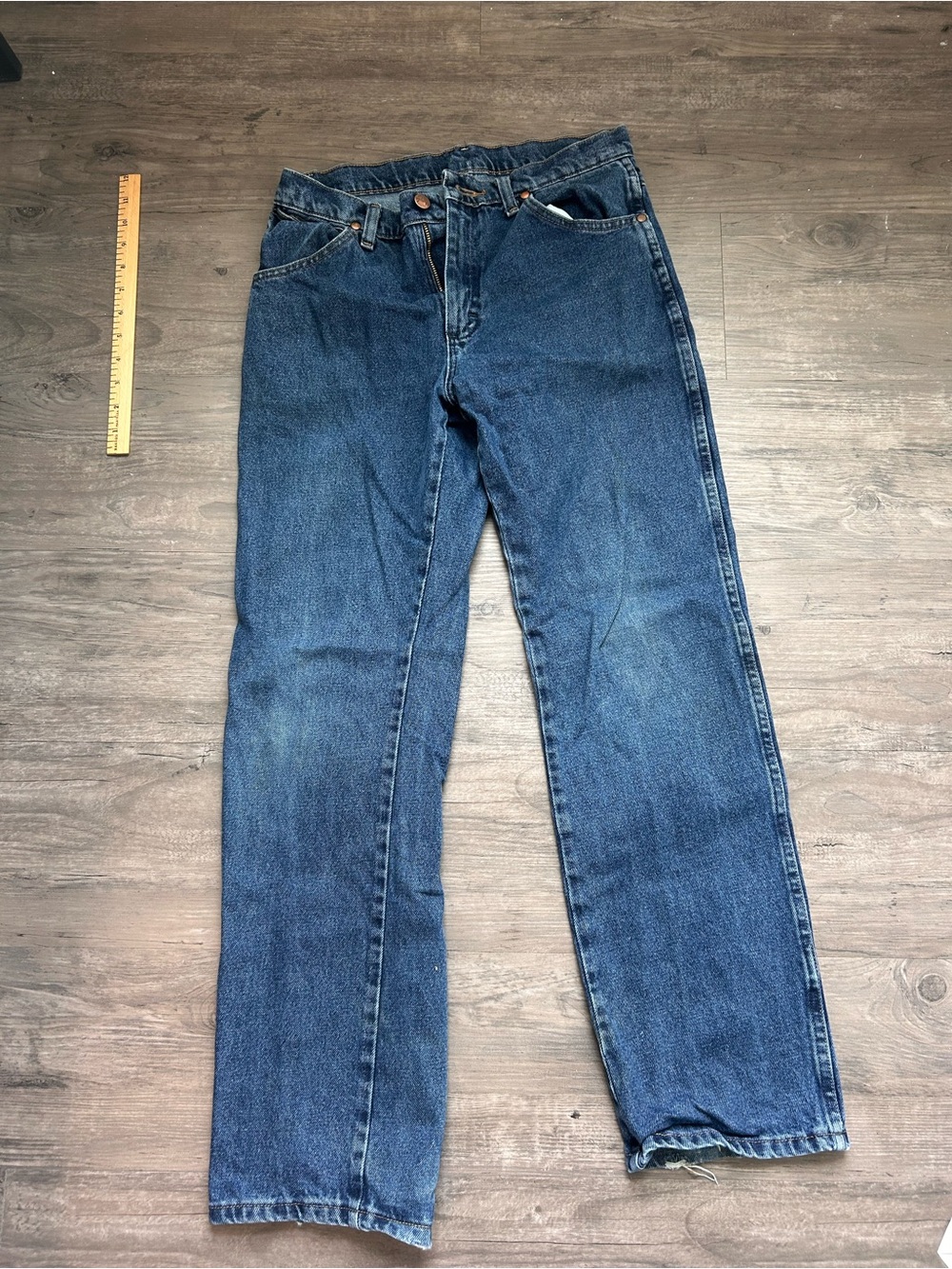 Western Wrangler Women's Straight Leg Jeans - Blue Denim